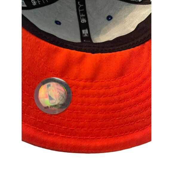 NE New Era 9Fifty Unisex Blue & Orange New York Knicks Snapback Trucker Cap OSFA - Picture 5 of 10